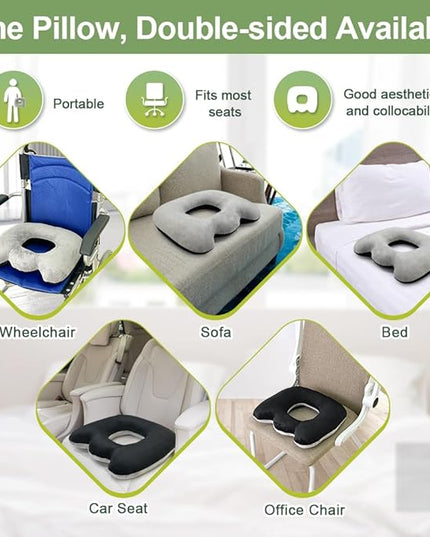 Hemorrhoid Pillow Bed Sore Cushion for Butt Sitting Donut Pillow Pressure Ulcer Cushion Donut Pillow for Tailbone Pain Relief Postpartum Pillow After Surgery Pressure Pads Medical Donut Seat Cushion - LeafyLoom
