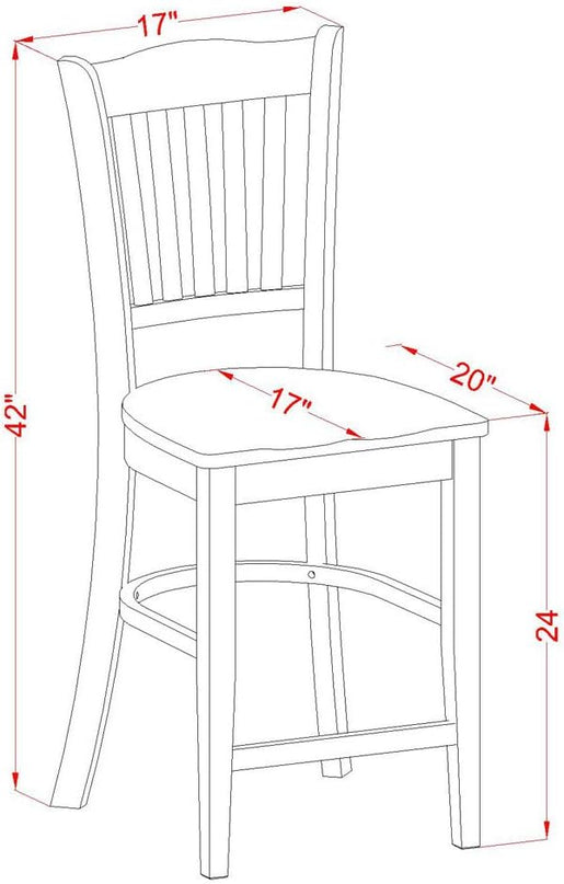 East West Furniture JAGR3-OAK-W 3 Piece Kitchen Counter Height Dining Table Set Contains a Round Wooden Table with Pedestal and 2 Dining Chairs, 36x36 Inch, Oak - LeafyLoom