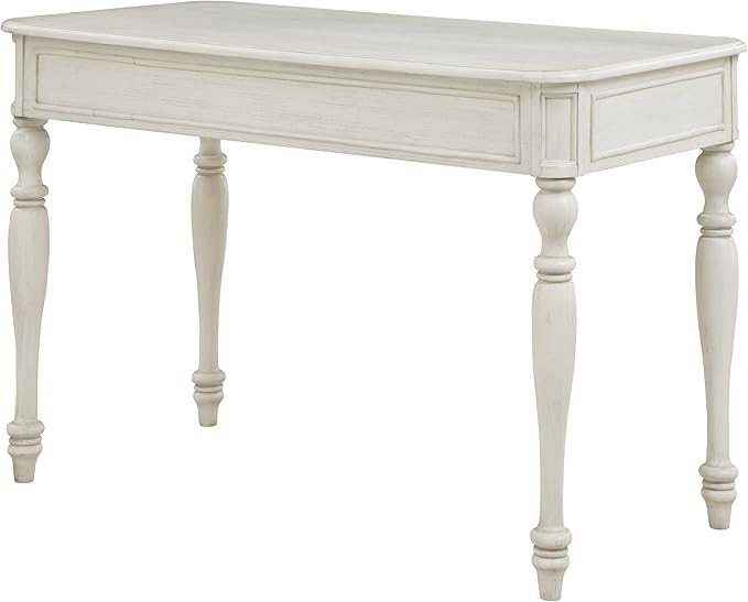 OSP Home Furnishings Country Meadows 48 Inch Writing Desk with Drawer, Antique White - LeafyLoom