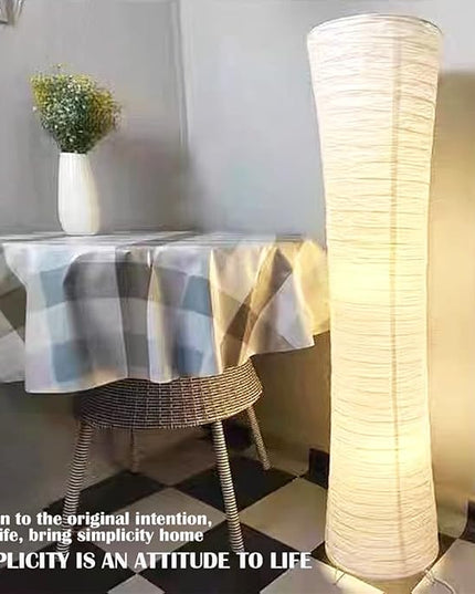Paper Floor Lamp Shade, Foldable and Minimalist Style Rice Paper Lamps Classic Modern Paper Floor Light Bulb Cage Guard for Living Room Bedroom Décor - LeafyLoom