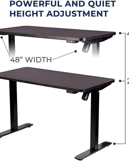AVIX Whole Piece Electric Standing Desk, 48 x 24 Inches Height Adjustable Desk, Sit Stand Desk Home Office Desks, Black - LeafyLoom