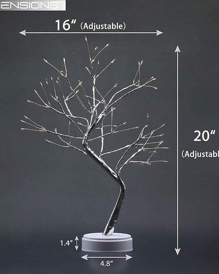 Bonsai Tree Light for Room Decor, Aesthetic Lamps for Living Room, Cute Night Light for House Decor, Good Ideas for Gifts, Home Decorations, Weddings, Christmas, Holidays and More (White, 108 LED) - LeafyLoom