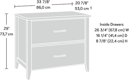 Sauder Summit Station 2-Drawer Lateral File Cabinet, L: 33.86" x W: 20.87" x H: 29.02", Laurel Oak - LeafyLoom
