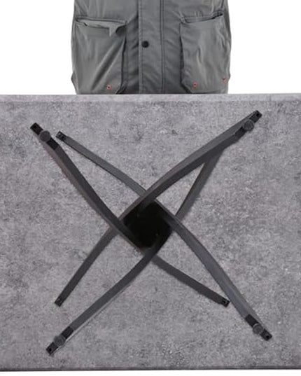 Grey Marble Dining Table with Black Metal Legs, 47" Modern Rectangular Kitchen Table for Dining Room Kitchen - LeafyLoom