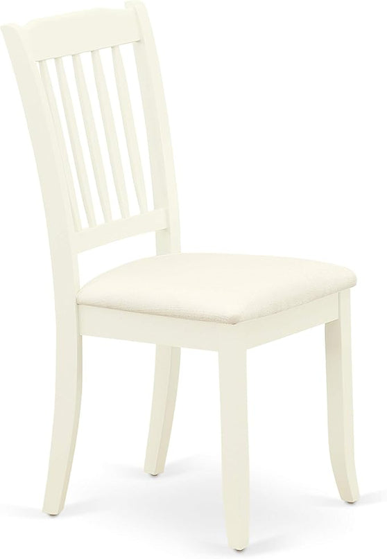 East West Furniture ANDA5-LWH-C Antique 5 Piece Modern Set Includes a Round Table with Pedestal and 4 Linen Fabric Kitchen Dining Chairs, 36x36 Inch - LeafyLoom