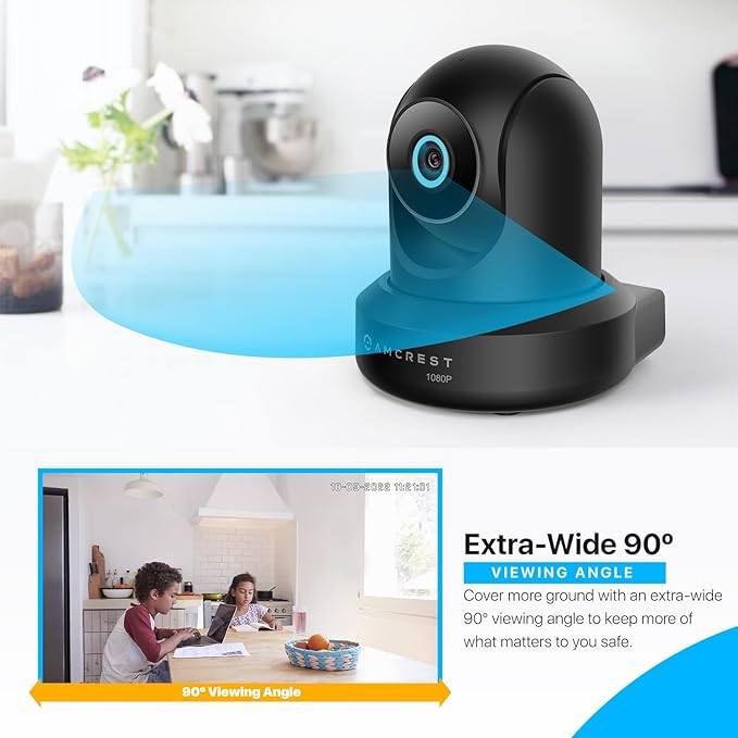 Amcrest ProHD 1080P WiFi 2MP (1920TVL) Indoor Pan/Tilt Security Wireless IP Camera IP2M-841B (Black) Amcrest