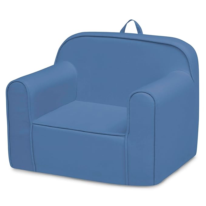 Delta Children Cozee Chair -Foam Kids Chair for Ages 18 Months and Up, Indigo - LeafyLoom