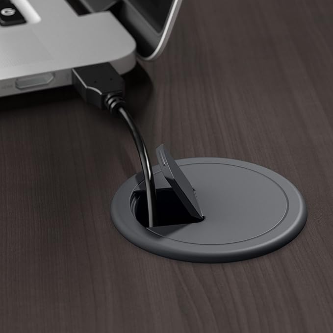 Bush Business Furniture Cabot Desks for Home Office with Storage and Chrome Hardware, Elegant Computer Table with Drawers, 60W, Heather Gray - LeafyLoom