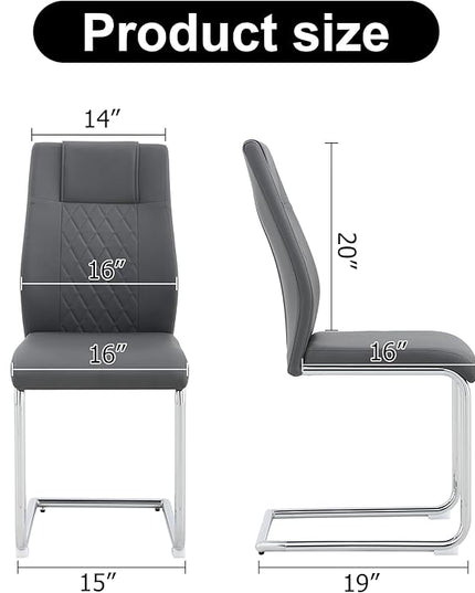 NicBex Haerin-SD-00313-LWJ Dining Chairs, 16"x19"x38", Gray and Silver - LeafyLoom