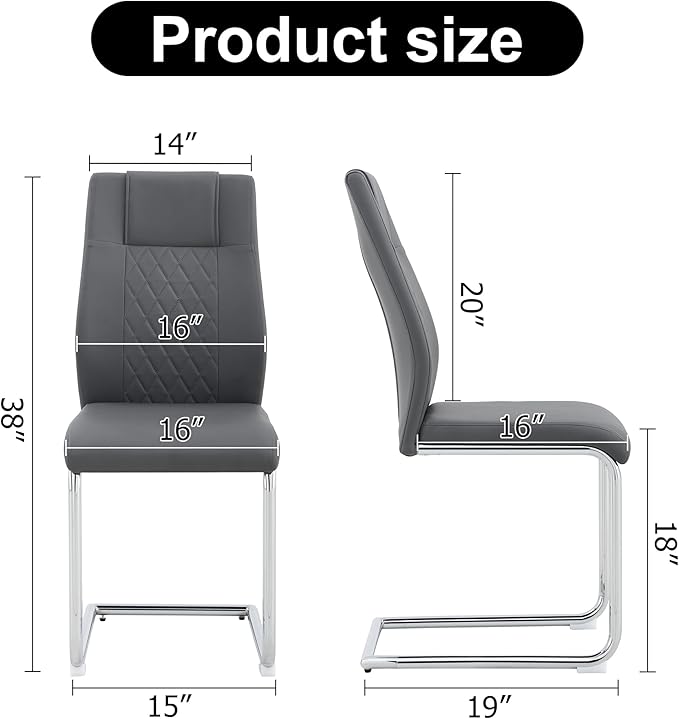 NicBex Haerin-SD-00313-LWJ Dining Chairs, 16"x19"x38", Gray and Silver - LeafyLoom