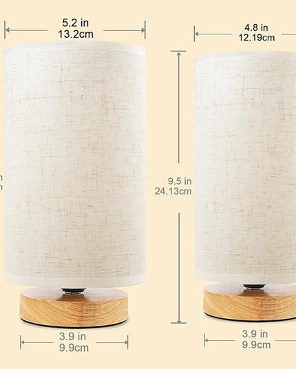 Table Lamp for Bedroom - Small Beside Touch Lamps for Night Stands Home Office - Minimalist Design Warm Light Boho Lamp - Fits in Kids,Living,Nursey Room,College Dorm - Awesome Gift Choice - Set of 2 - LeafyLoom