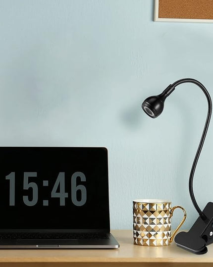 Big Chip 395nm UV LED Light Fixtures with Gooseneck and Clamp Mini Desk Light Clamp Portable Gooseneck for Outdoor Stall Gel Nail Curing, 5V USB Input(Black,1 Piece) - LeafyLoom