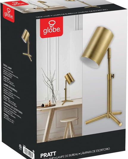Globe Electric 52097 Pratt Desk Lamp, 18 in 1, Brass 1-Light - LeafyLoom