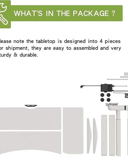 Radlove Dual Motors Height Adjustable 63 x 30'' Electric Standing Desk with Curved Design Stand Up Table 4 Memory Keys, Computer Desk with Splice Board Home Office Desk, WhiteTop + White Frame - LeafyLoom