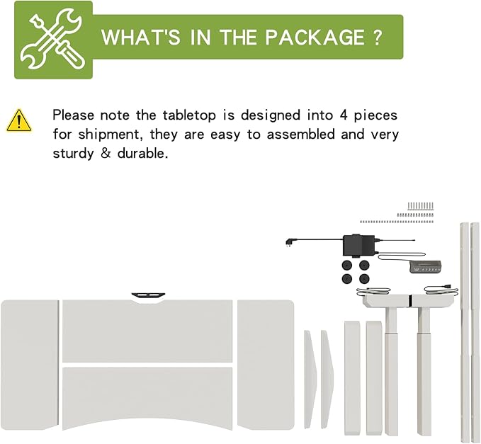 Radlove Dual Motors Height Adjustable 63 x 30'' Electric Standing Desk with Curved Design Stand Up Table 4 Memory Keys, Computer Desk with Splice Board Home Office Desk, WhiteTop + White Frame - LeafyLoom