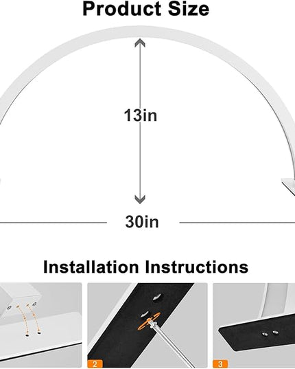 LED Half Moon Light for Nail 3000-6000k 45w 30in Desk lamp lash lamp for lash Extension Led Light for Nails tech, Stepless Dimming（2520 LM） - LeafyLoom