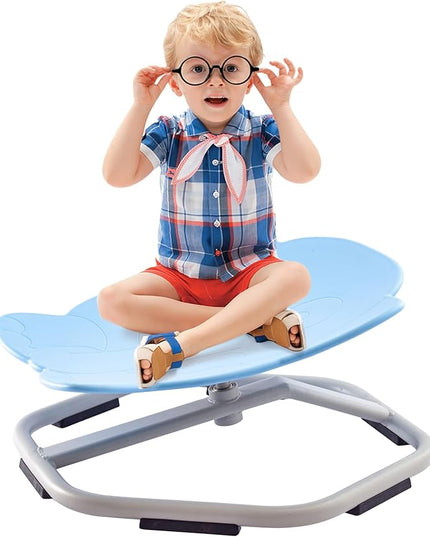 Autism Kids 360° Spinning Swivel Chair.Spinning Chair for Kids Sensory, Kids Swivel Chair Sensory, Sensory Toy Chair, Carousel Spin Sensory Chair, Training Body Coordination (Sky blue) - LeafyLoom