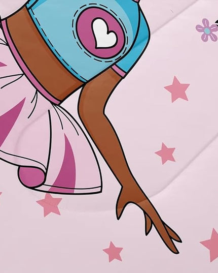 Black Ballerina Comforter Queen Sets for Girls Toddle,Black Girl Magic Comforter Set for Teens Kids,African American Afro Girl Inspirational Bedding Sets - LeafyLoom