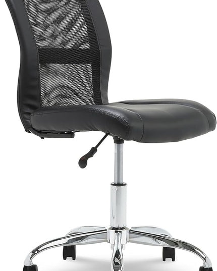 Serta Essential Armless Desk Chair Small TaskChair with Wheels, Breathable Mesh Back, SertaQuality Foam Cushion Seat for Comfort, Functional, Lightweight and Versatile, Task, Black - LeafyLoom