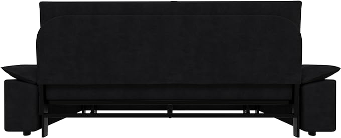 3 in 1 Oversized Love Seat Sofá Convertible Queen Size Sofabed with 2 Lumbar Pillows, Loveseat Sofa W/Pull Out Sleeper Couch Bed for Home,Office,Apartment,RV Living Room, 70.1", Black - LeafyLoom