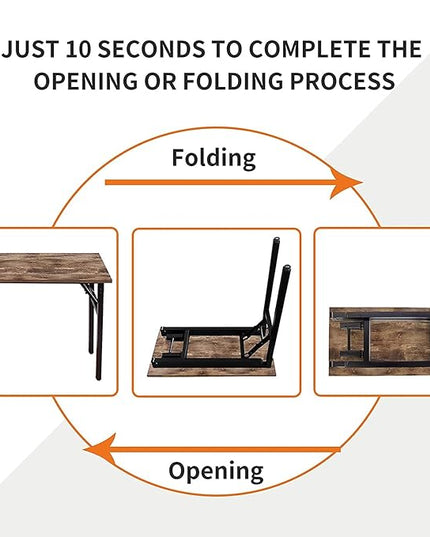 Need Small Desk 31 1/2" No Assembly Foldable Writing Table,Sturdy and Heavy Duty Folding Computer Desks for Small Space/Home Office/Dormitory AC5FB(80 * 40) - LeafyLoom