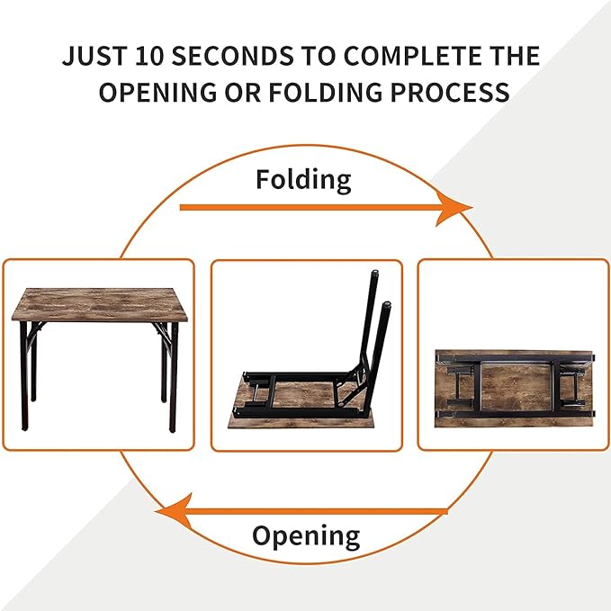 Need Small Desk 31 1/2" No Assembly Foldable Writing Table,Sturdy and Heavy Duty Folding Computer Desks for Small Space/Home Office/Dormitory AC5FB(80 * 40) - LeafyLoom