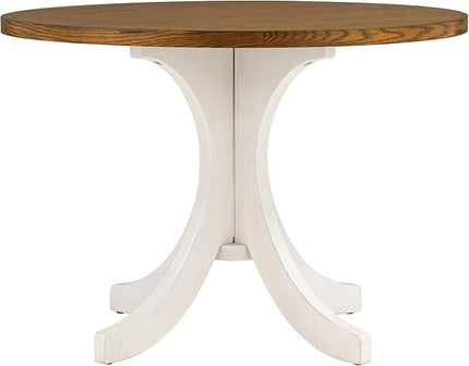 NicBex Dining Table Contemporary Kitchen Table Farmhouse Rustic Mid-Century Solid Wood Round Dining Table for Small Places Round Dining Table, Easy Assembly, Walnut - LeafyLoom