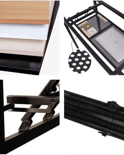Need Folding Computer Desk with Storage Shelf, 47 inches Home Office Desk Folding Table Computer Workstation Desk, No Assembly Needed, Black - LeafyLoom