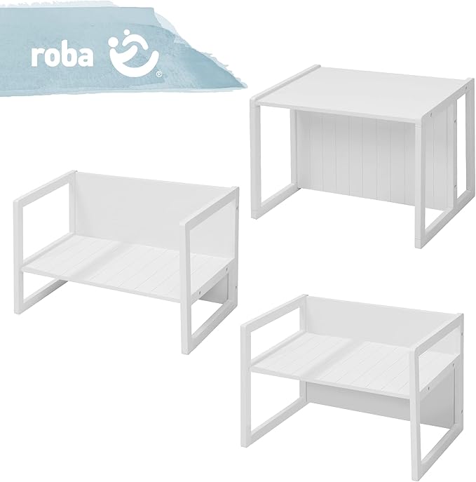 Roba Country-Farmhouse: Bench-White Wood Seating - LeafyLoom