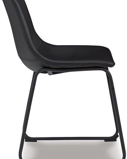 Signature Design by Ashley Centiar Mid Century Dining Room Bucket Chair, 2 Count, Black - LeafyLoom