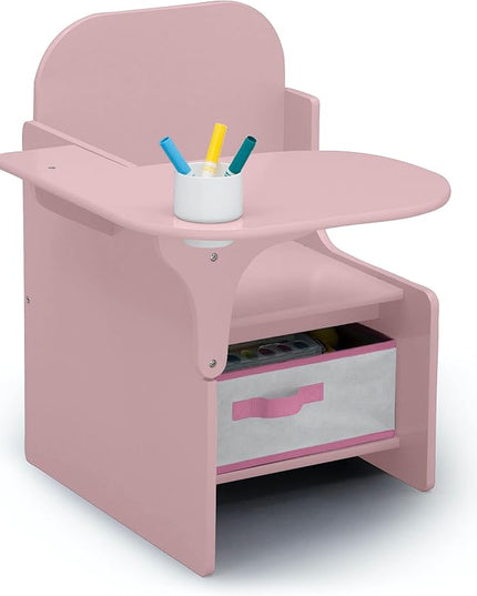 Delta Children MySize Chair Desk with Storage Bin - Greenguard Gold Certified, Dusty Rose - LeafyLoom