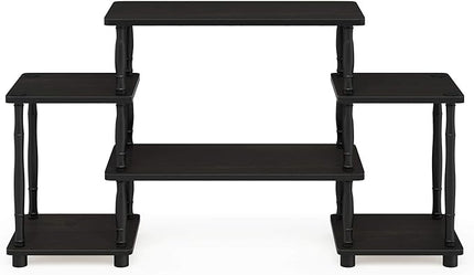 Furinno Turn-N-Tube No Tools Entertainment Center, Classic Square Corner, Espresso/Black - LeafyLoom