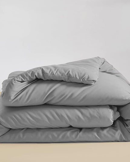 Silver Comforter Queen Light Gray Bedding Set 3 Pieces Comforter Set 1 Queen Comforter (90x90 inches) with 2 Pillowcases (20x26 inches) - LeafyLoom