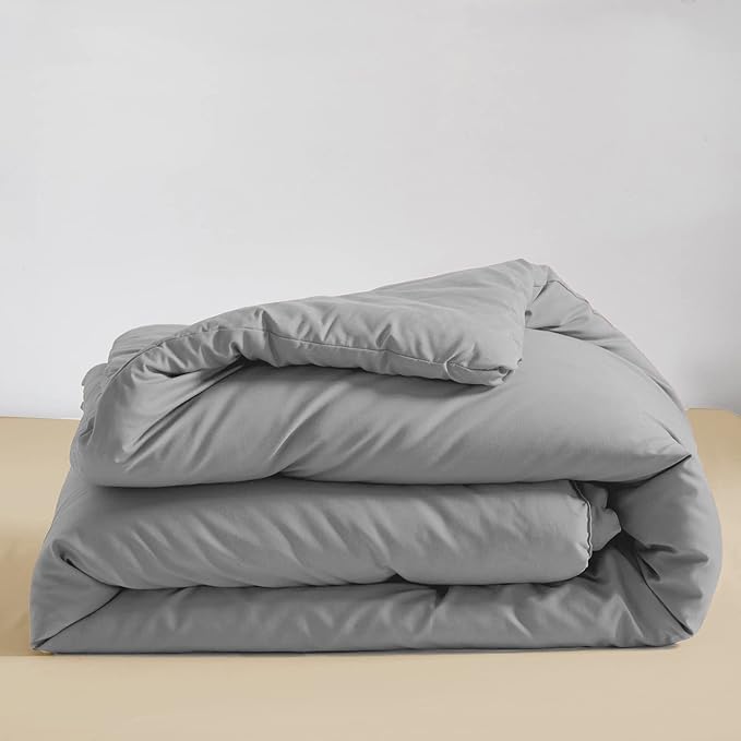 Silver Comforter Queen Light Gray Bedding Set 3 Pieces Comforter Set 1 Queen Comforter (90x90 inches) with 2 Pillowcases (20x26 inches) - LeafyLoom