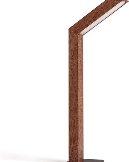 Wooden Versatile Rechargeable Tabletop Lamp - Touch Control, Foldable Design, USB-C Rechargeable LED Light, 1100mAh Battery - Ideal for Bedroom, Living Room, Office, Study, and Emergencies - LeafyLoom