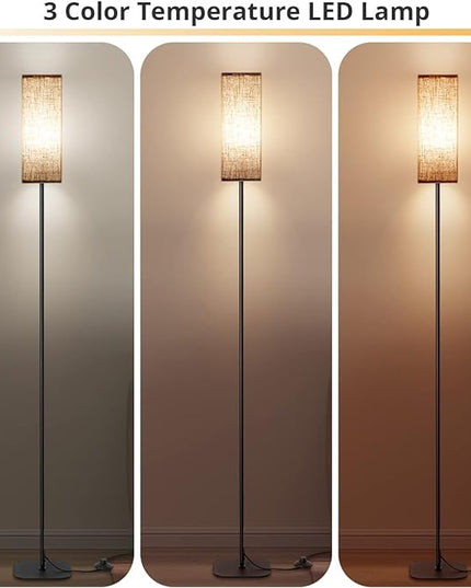 Floor Lampswith LED Bulb for Living Room, Modern LED Standing Lamp Reading Light 3 Color Temperatures Adjustable Bedside Lamps for Bedroom Living Room Office Decor - LeafyLoom