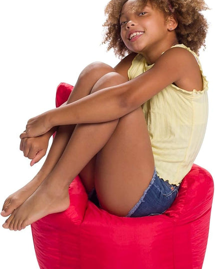 Posh Creations Bean Bag Structured Seat for Toddlers and Kids, Comfy Chair for Children, Pasadena, Red - LeafyLoom