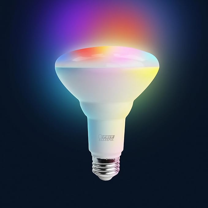 Feit Electric BR30 Smart Flood Light Bulb,2.4GHz WiFi Color Changing and Dimmable, No Hub, Works with Alexa or Google Assistant, BR30/RGBW/CA/AG, 65W, Multi-Color (RGBW), 1 Count (Pack of 1) FeitElectricCompany