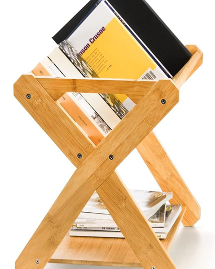 Okllen Kids' Book Caddy with Shelf, Bamboo Bookcase Book Storage Organizer, Book Rack Book Shelf Organizer for Toddlers, Bedroom, Playroom, Nursery, Sturdy, Including Installation Instruction - LeafyLoom