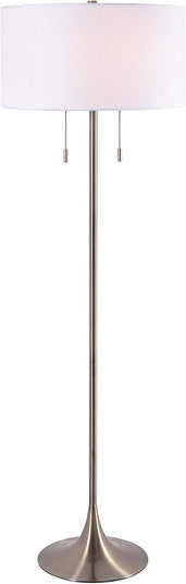 Kenroy Home 21405AB Stowe Floor Lamp with Antique Brass Finish, Modern Style, 61" Height, 19" Width, 19" Depth - LeafyLoom