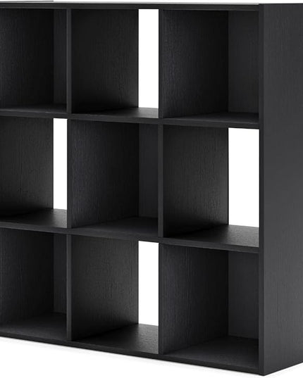 Signature Design by Ashley Langdrew Contemporary 9 Cube Storage Organizer or Bookcase, Black - LeafyLoom