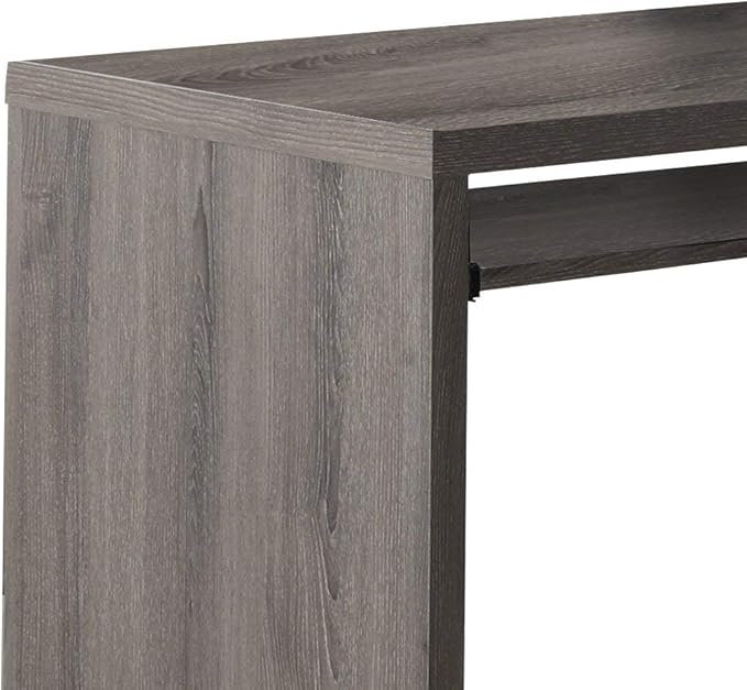 Monarch Specialties I Storage-Bookcase Left Or Right Set Up-Corner Desk with Multiple Adjustable Shelves, 60"L, Dark Taupe - LeafyLoom