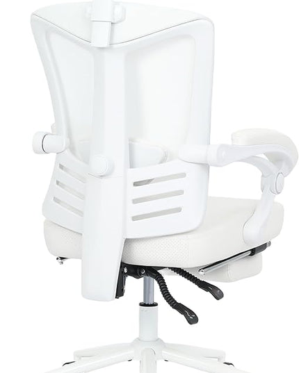 Vonesse Ergonomic Office Chair with Spring Cushion High Back Computer Mesh Office Chair with Footrest Big and Tall Office Chair High Back Home Office Chair for Heavy People Desk Chair White - LeafyLoom
