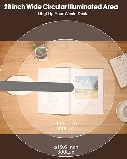 LED Desk Lamp, Eye-Caring Desk Lamps for Home Office,1000Lum Super Bright Dimmable Brightness Desk Light with Night Light & Auto Timer, Table lamp for Reading Studying Working Lamps Dorm Gift - LeafyLoom