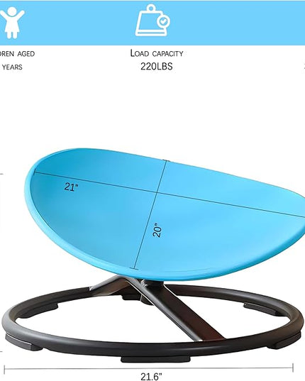 Kids Sensory Spinning Chair, Sit and Spin Toy, Autistic Childs Swivel Chair, Training Body Coordination, Metal Base Non-Slip Indoor and Outdoor Activity Toys (Blue) - LeafyLoom