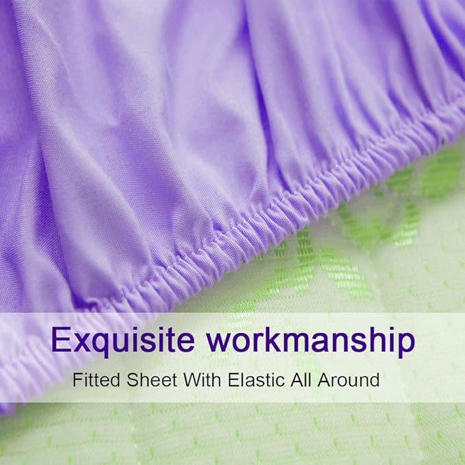 SONORO KATE Bed Sheet Set Super Soft Microfiber 1800 Thread Count Luxury Egyptian Sheets 16-Inch Deep Pocket，Wrinkle-3 Piece (Lavender, Twin XL) - LeafyLoom