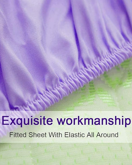 SONORO KATE Bed Sheet Set Super Soft Microfiber 1800 Thread Count Luxury Egyptian Sheets 16-Inch Deep Pocket，Wrinkle-4 Piece (Lavender, California King) - LeafyLoom