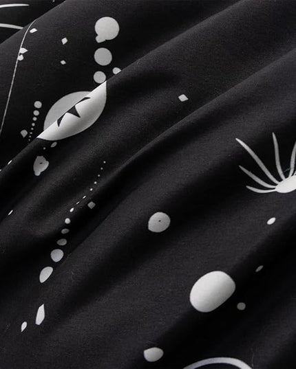 Holawakaka Stars Moon Constellation Print Comforter Set Twin Size Girls Boys Witchy Astrology Zodiac Celestial Bedding Set (Navy Blue,Twin) - LeafyLoom