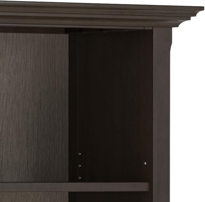 SIMPLIHOME Amherst SOLID WOOD Transitional 5 Shelf Bookcase for The Living, Study Room and Office, 36 inch, Hickory Brown - LeafyLoom