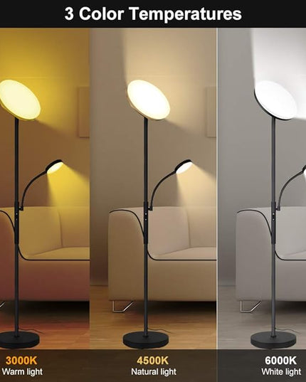 Dimunt Floor Lamp LED Floor Lamps for Living Room Bright Lighting & LED Floor Lamp, Bright 15W Floor Lamps for Living Room with 1H Timer - LeafyLoom